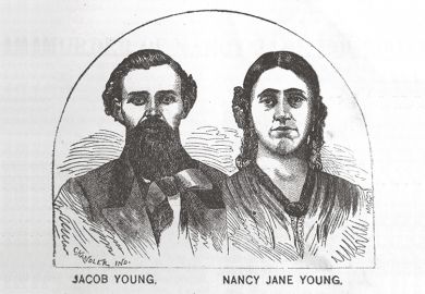 Profile sketches of Jacob and Nancy Jane Young