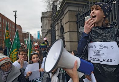 A climate change protest in Dublin A climate change protest in Dublin