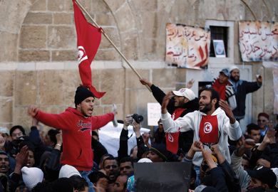 Protesters outside the Tunisian prime minister’s office in Tunis in 2011 Protesters outside the Tunisian prime minister’s office in Tunis in 2011