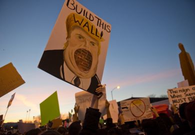 Protest sign at the Anti Trump rally at University of Illinois at Chicago