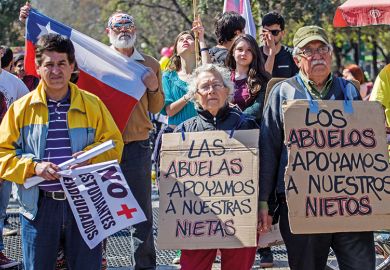 Protesters in Chile