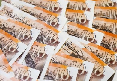 Lots of £10 notes, symbolising 10-year research budgets