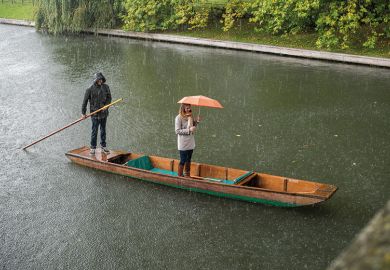 Punting in the rain
