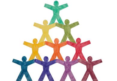 A pyramid of people (illustration)