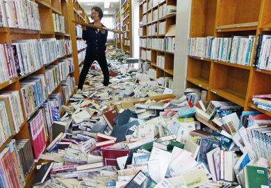 library after earthquake