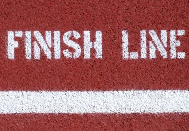 Racetrack finish line