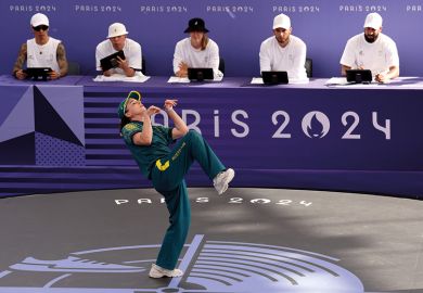 B-Girl Raygun (Rachael Gunn) of Team Australia competes during the B-Girls Round Robin at the Olympic Games, Paris 2024  B-Girl Raygun (Rachael Gunn) of Team Australia competes during the B-Girls Round Robin at the Olympic Games, Paris 2024