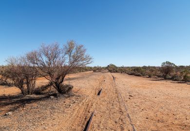 Railway line in Australian outback
