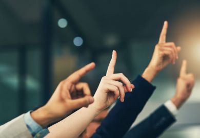 Raised hands to ask a question 