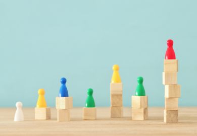 Piles of wood blocks, symbolising ranking