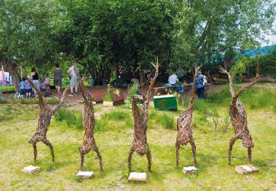 Reading tree sculpture
