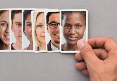 Recruiter browsing photos of potential candidates