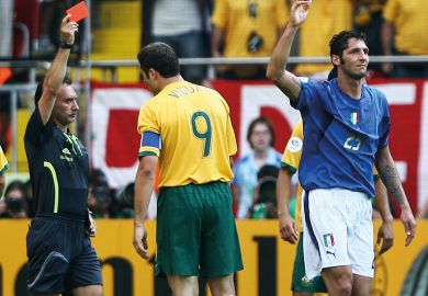 Football player gets red card