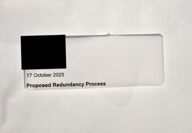 A letter which had ‘redundancy process’ visible through the envelope, as University of Derby reports itself to ICO over redundancy letters.