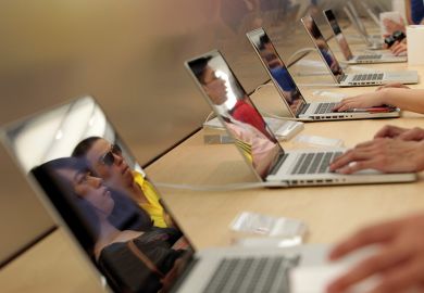 Reflections in laptop screens