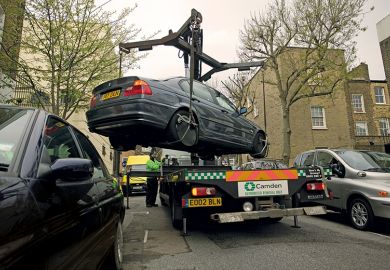Car removed by a crane