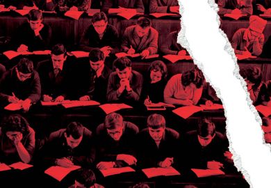 Ripped photo of students studying in lecture hall Ripped photo of students studying in lecture hall