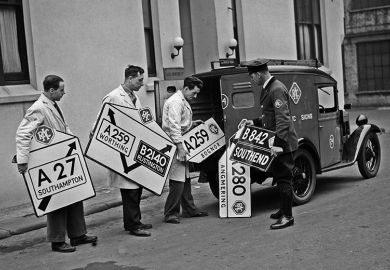 New roadsigns being loaded into a van at the RAC sign factory at Victoria, London. As an illustration of creating a single focal point for local civic engagement for universities that have previously had to deal with several different bodies. New roadsigns being loaded into a van at the RAC sign factory at Victoria, London. As an illustration of creating a single focal point for local civic engagement for universities that have previously had to deal with several different bodies.