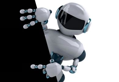 Robot peeking around corner