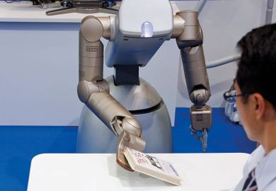 robot with book