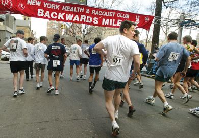 People running backwards People running backwards