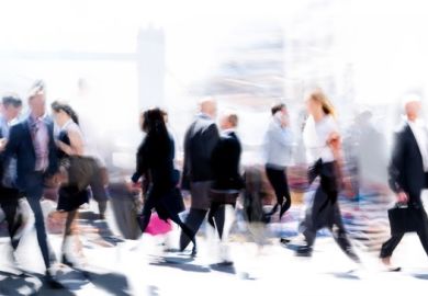 Business people walking at rush hour