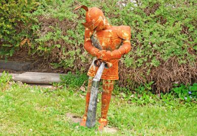 A rusty suit of armour