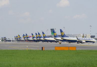 Many identical Ryanair planes lined up Many identical Ryanair planes lined up, symbolising franchising