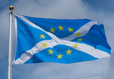 The European stars superimposed on the Scottish saltire