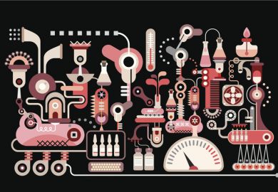 A graphic of a complex science experiment A graphic of a complex science experiment, symbolising FP10