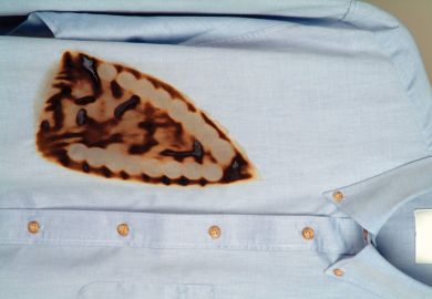 Scorch mark from iron on shirt