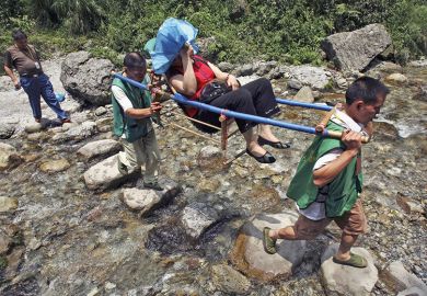 A person in a sedan chair A person in a sedan chair