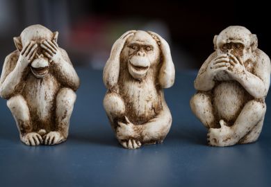 Monkeys seeing, hearing and saying no evil