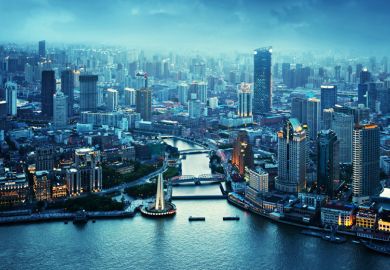 Shanghai viewed from helicopter