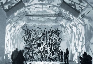 Cold Dark Matter: An Exploded View (1991) by Cornelia Parker at The Whitworth Art Gallery, Manchester Cold Dark Matter: An Exploded View (1991) by Cornelia Parker at The Whitworth Art Gallery, Manchester