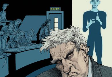 Illustration of professor and avatar Illustration of professor and avatar