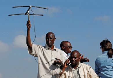 Holding up aerial Holding up aerial