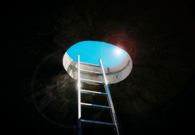 A ladder through a skylight A ladder through a skylight, symbolising advantage