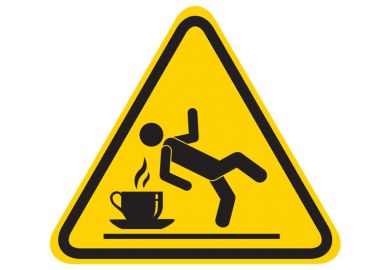 Slip hazard warning sign Slip hazard warning sign