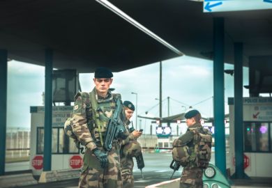 Soldiers guard the UK border