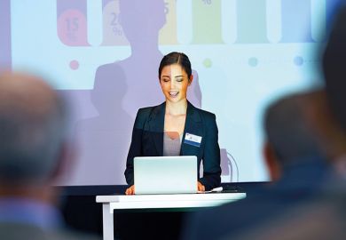 female conference speaker