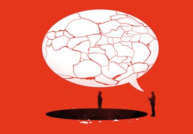 Fractured speech bubble 