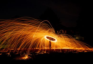 Steel wool spinning, symbolising spin-out companies Steel wool spinning, symbolising spin-out companies