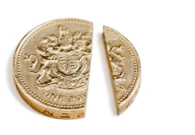Split pound coin