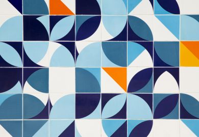 Squares and circles tile pattern in Rio de Janeiro, Brazil Squares and circles tile pattern in Rio de Janeiro, Brazil