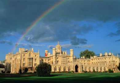 A rainbow over St John's College, Cambridge A rainbow over St John's College, Cambridge