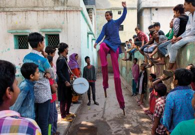 Stilt walkers in India  Stilt walkers in India