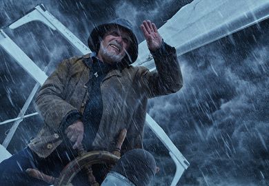 Steering ship in storm