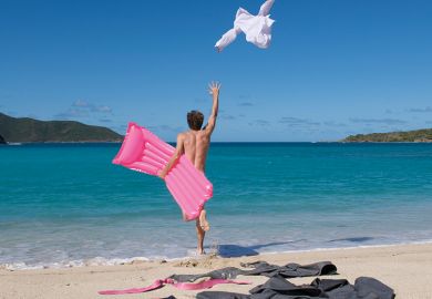 Stripping on the beach