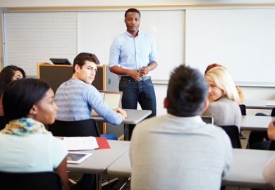 Student asking question during class